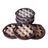 6 glazed ceramic snail plates
