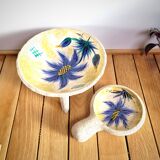 Pair of blue thistle ceramics