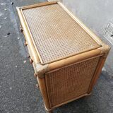 Vintage rattan chest of drawers and canning