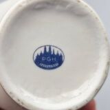 Pichet en porcelaine allemande peint à la main avec motif floral et bordure dorée