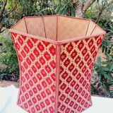 60s Wrought Iron Table Lamp with Upholstered Shade
