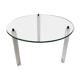 Vintage round coffee table in glass and plexiglass