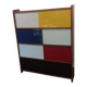 Display cabinet in the style of mondrian