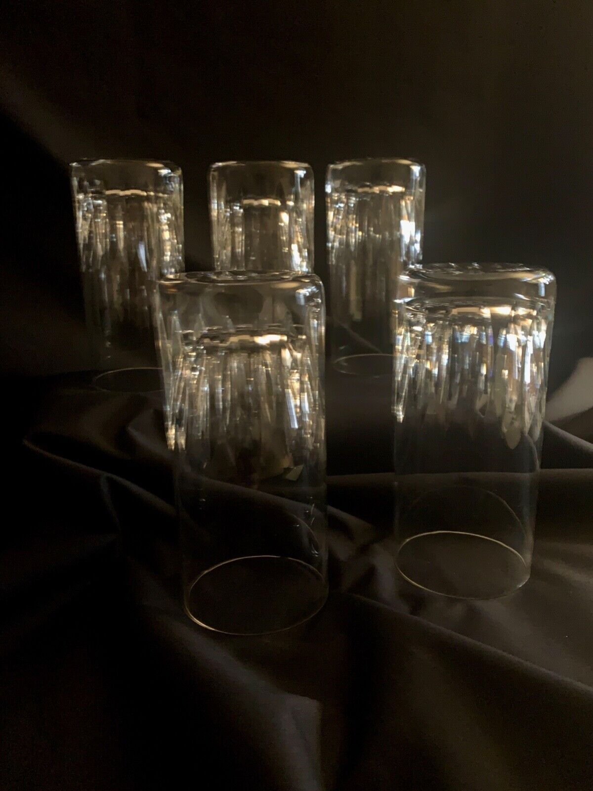 5 St Louis crystal orangeade and whiskey glasses, signed