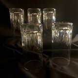 5 St Louis crystal orangeade and whiskey glasses, signed