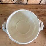 White iron earth soup tureen Sarreguemines