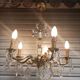 Exceptional bronze chandelier with crystal pendants in working order circa 1910