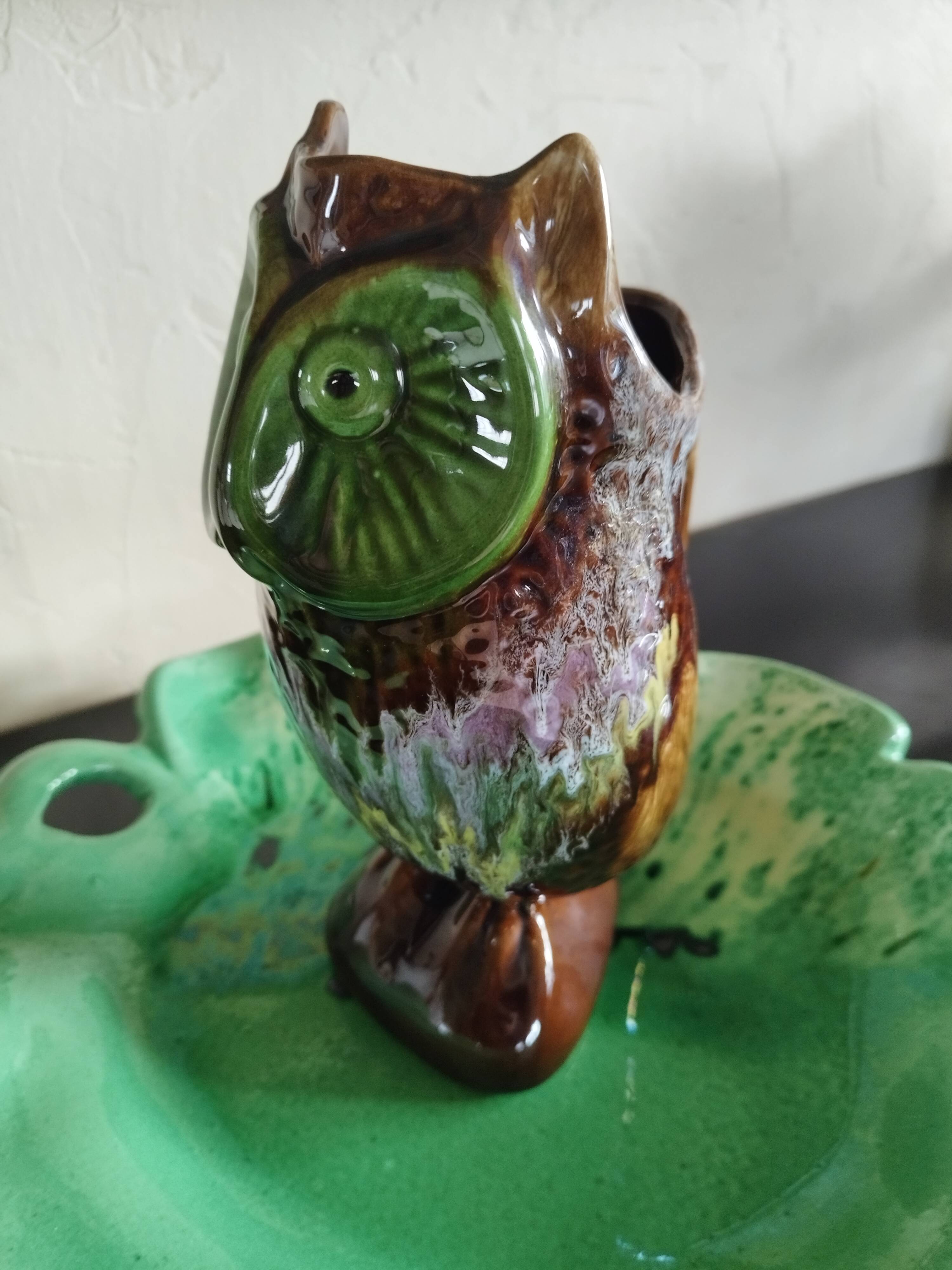 Ceramic owl pitcher from Vallauris