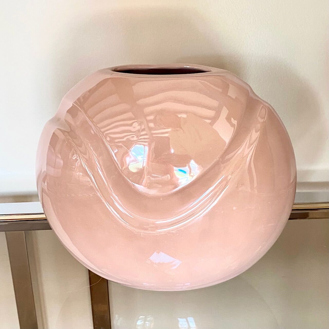 Art Deco revival pink vase - 1980's