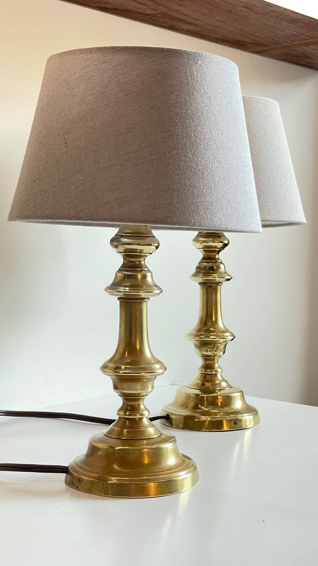 Lamp chic old solid brass candle holder
