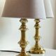 Lampe chic ancien bougeoir laiton massif