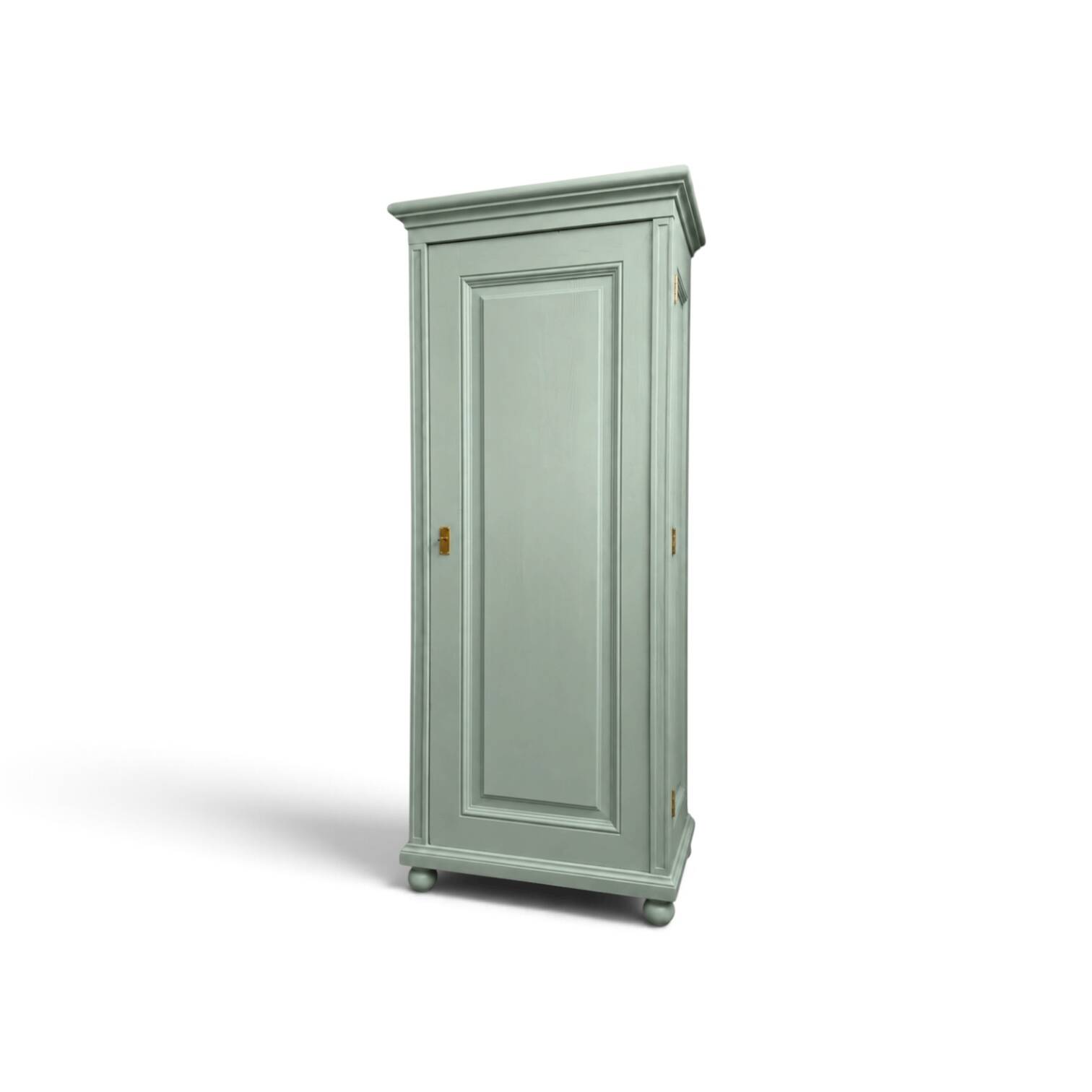 Parisian bonnetière, solid pine, Art Deco, renovated, grey-green.