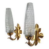 Pair of antique gilded wall sconces