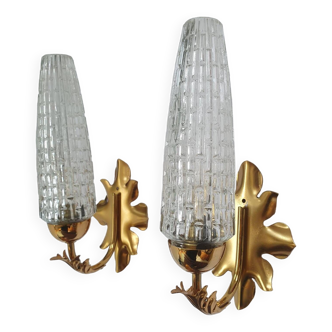 Pair of old golden wall lights