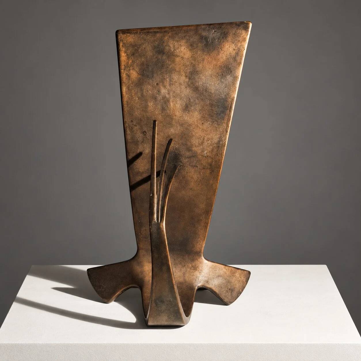 Sculptural bookends in bronze, 1986