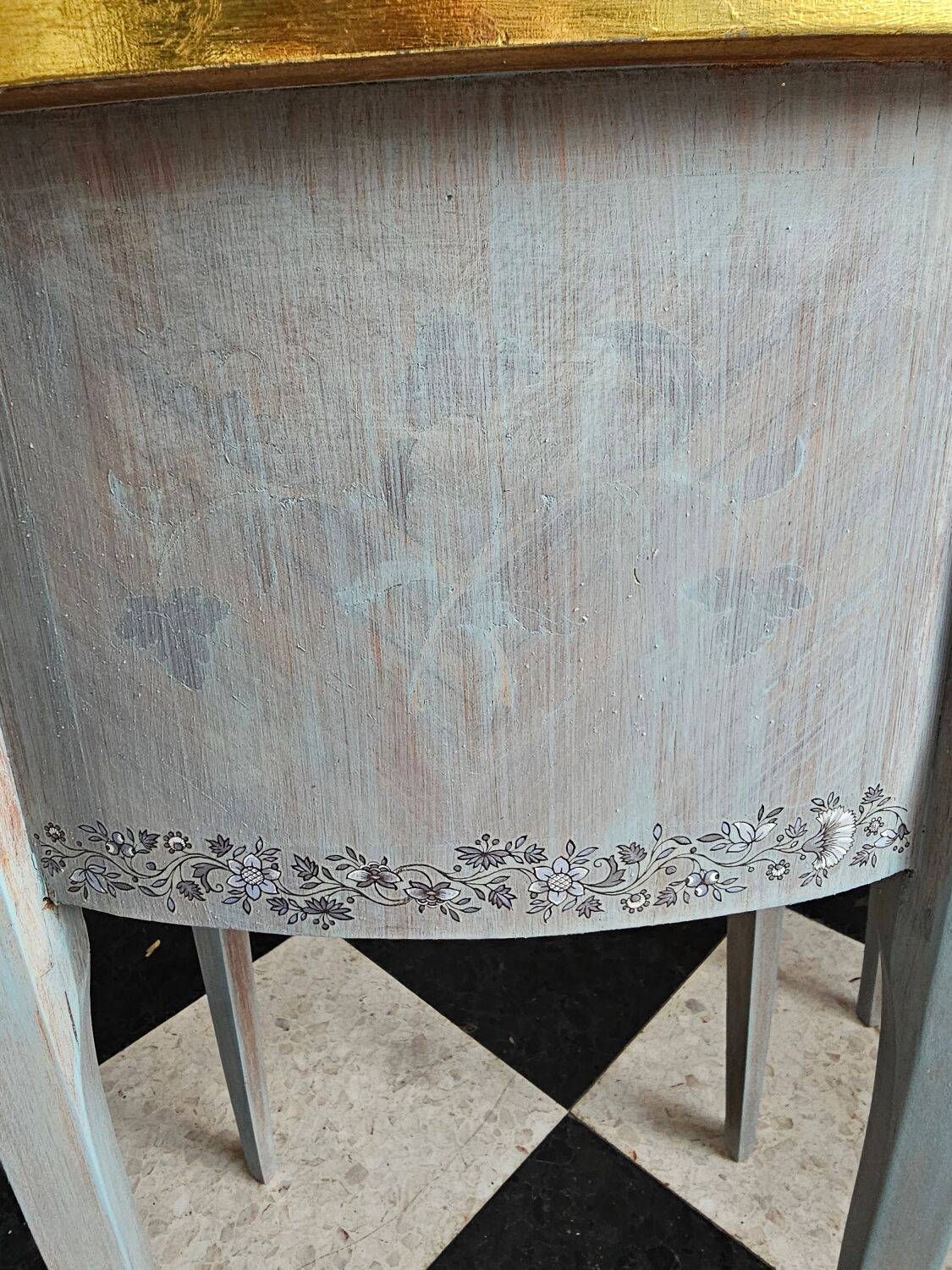 Louis XV style bedside table in marquetry
