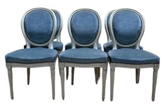 lot 6 chaises médaillon de style Louis XVI