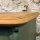 Commode ancien en chêne vert olive