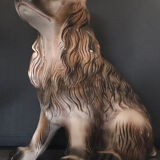 Vintage painted ceramic cocker spaniel dog statue 27 cm