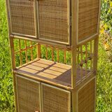 Storage unit, rattan bookcase, 1970