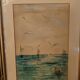 watercolor circa 1900 view of the Arcachon Basin by Raoul Dosque