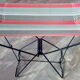 Tabouret pliant toile et métal vintage