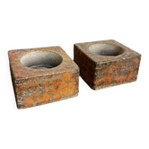 Duo de bougeoirs vintage signés spadaro – céramique émaillée