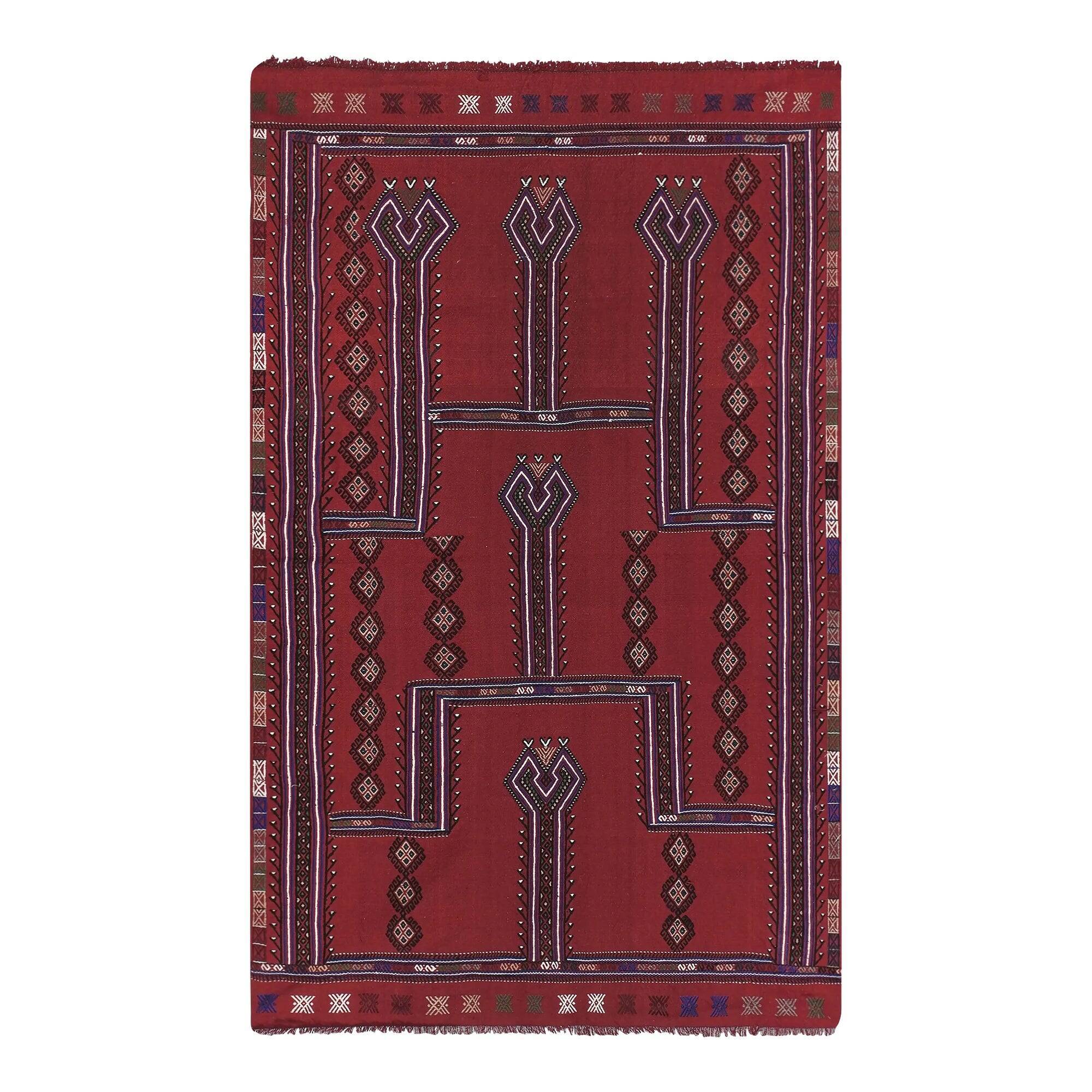 Vintage Turkish kilim, handwoven, 144x240 cm.