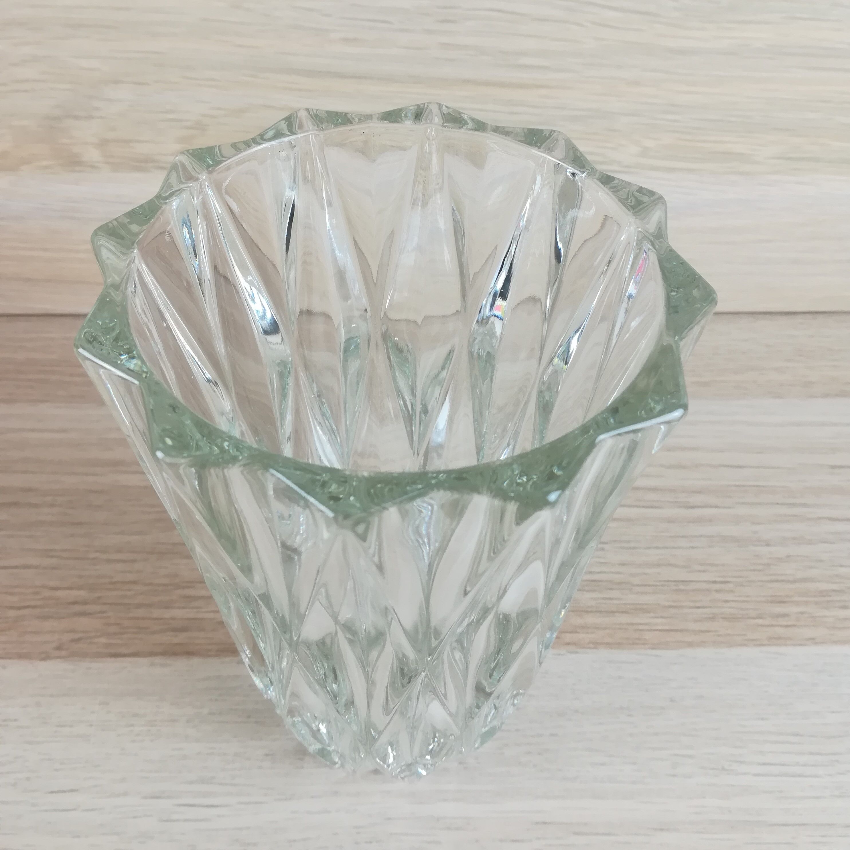Faceted glass vase