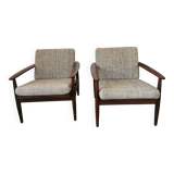 Pair of Scandinavian teak armchairs 1960