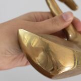 Pair of vintage brass swans