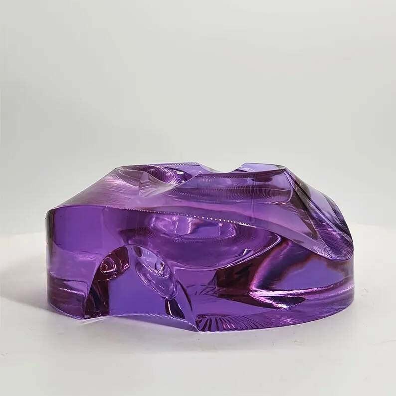 Rare Purple Glass Ashtray - Moser 1960s