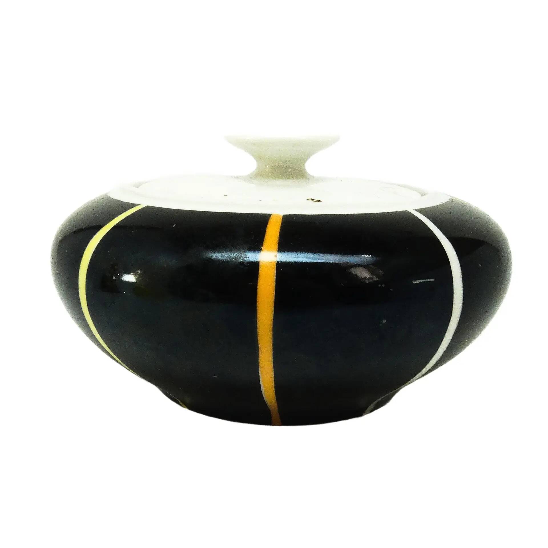 Sugar bowl, Art Deco, porcelain, Volksstedt, Germany, 1960s