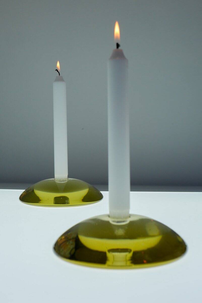 Glass candleholders by Anne Nilsson for Kosta, 2000s, set of 2