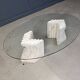 Vintage travertine coffee table Italy , 1970s
