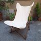Fauteuil pliant modèle Tripolina en bois, fer et tissu pour Citterio, années 1970.