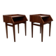 Vintage teak bedside tables (H53cm) – minimalist design and open niche.
