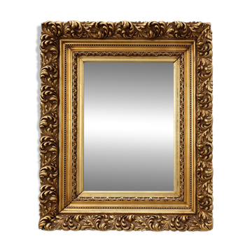 Baroque style giltwood mirror with acanthus carvings, France ca. 1880