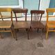 Set of 10 wooden bar bistro chairs - old - vintage