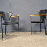 Vintage leather armchairs by Arrben Italy, 1980s - set of 8