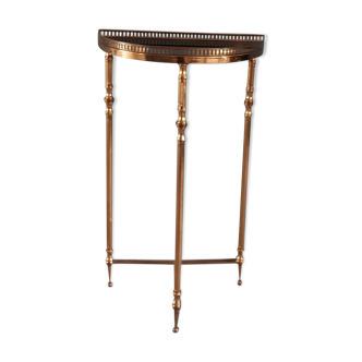 Black glass brass side table, 1960s