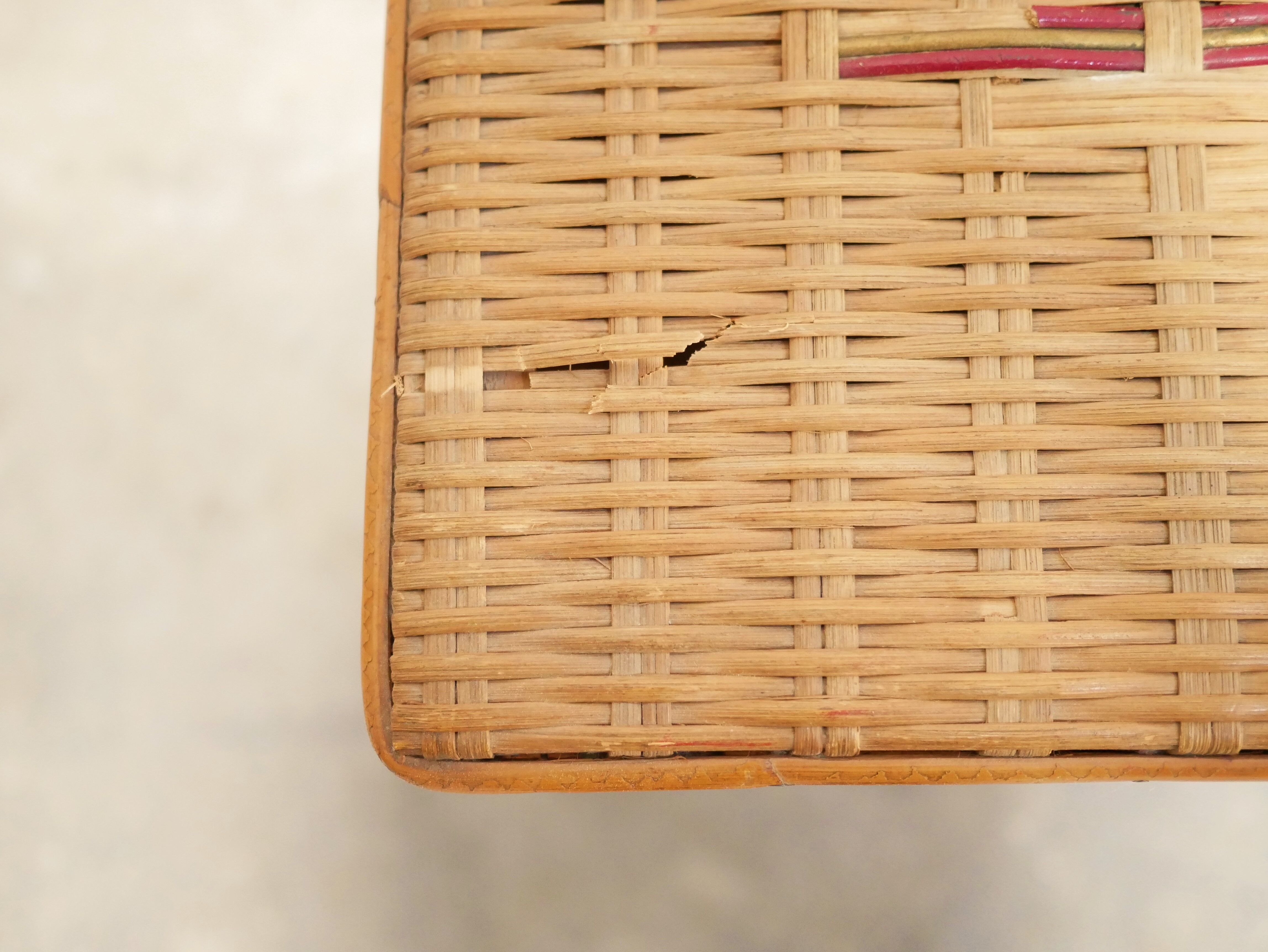 Worker vintage rattan basket