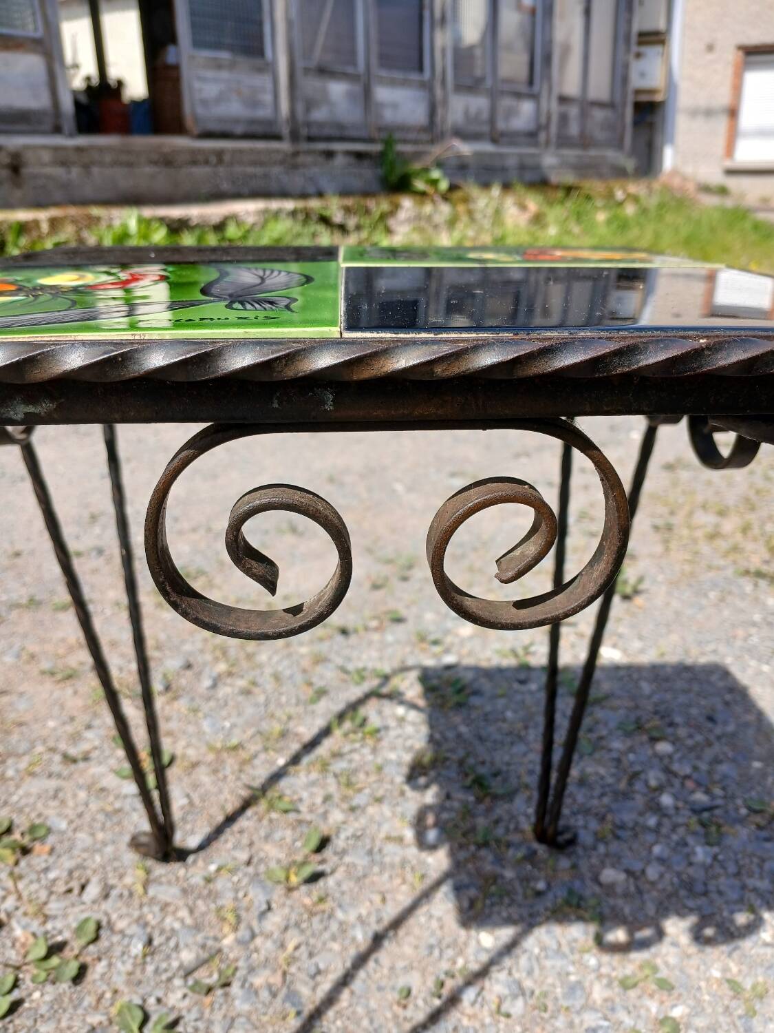 Vintage wrought iron table Vallauris