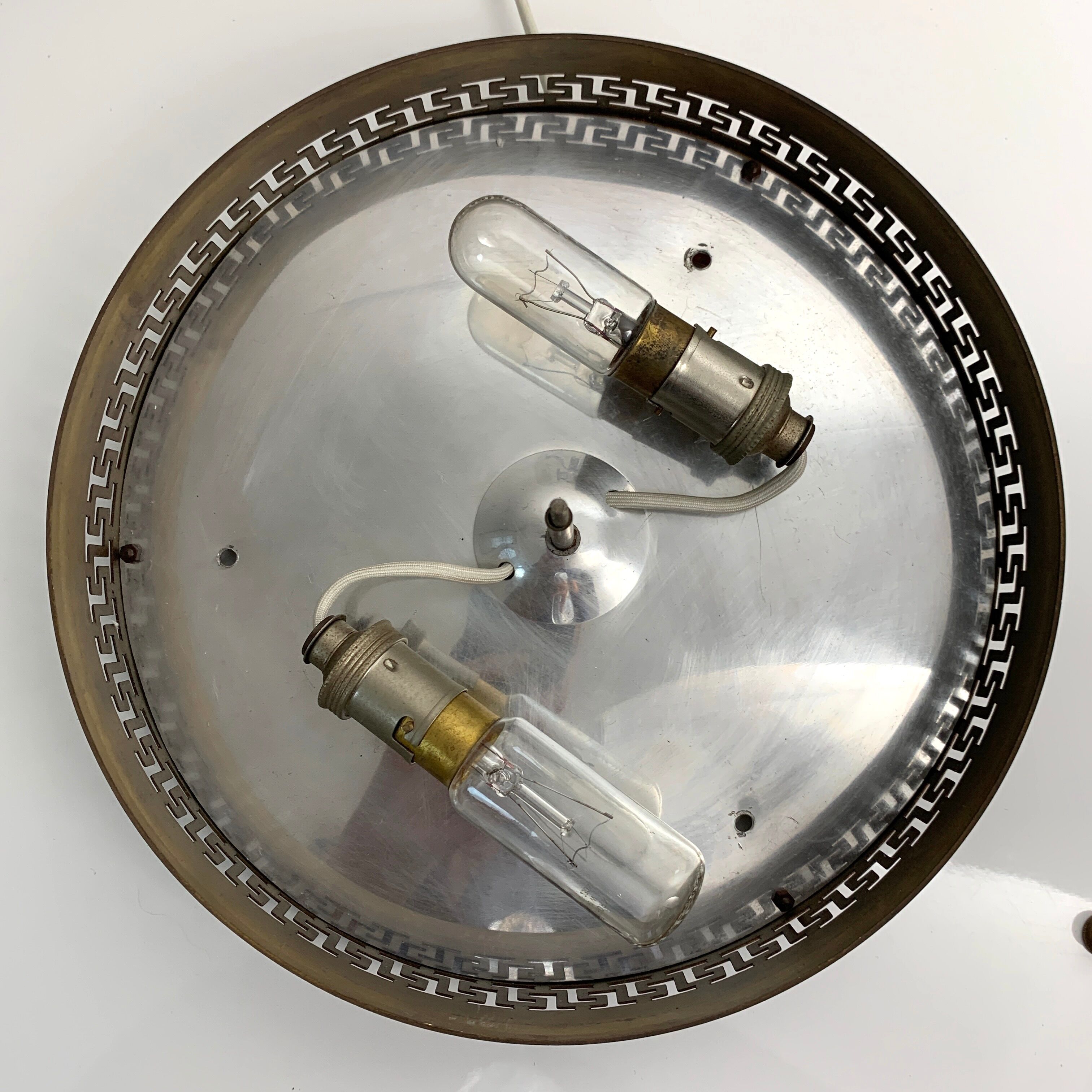 Ceiling lamp old gold crystal Lucien Gau