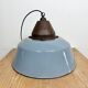 Industrial Grey Enamel and Cast Iron Pendant Light, 1960s