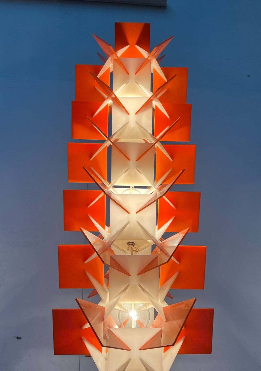 Lampadaire acrylique allemand style espace milieu du siècle, années 1960