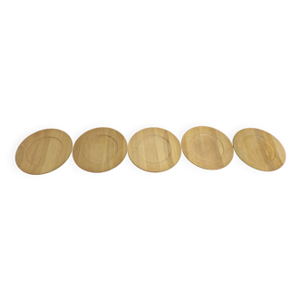 Plates by DDMM, solid oak. Denmark 1960s