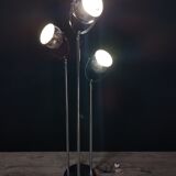 Lampadaire vintage acier chromé à trois spots