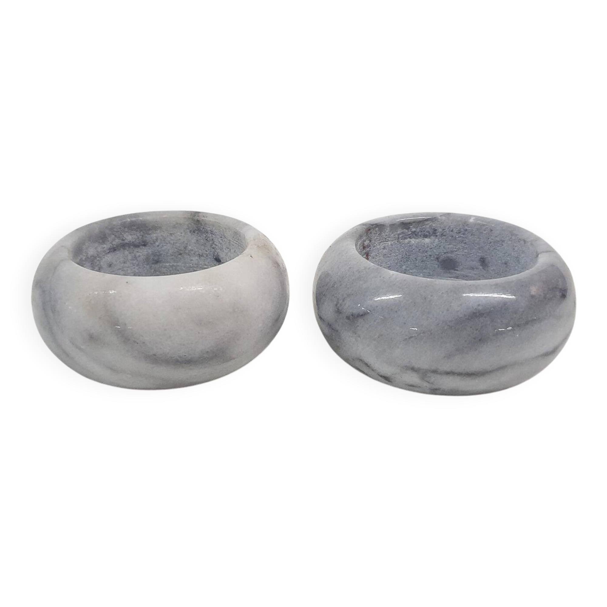 Set of two marble tea light holders, The Netherlands 1970's