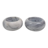 Set of two marble tea light holders, The Netherlands 1970's